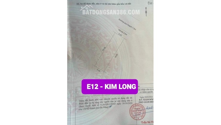 Bán đất - Khu E Kim Long - Đường Hòa Phú 21